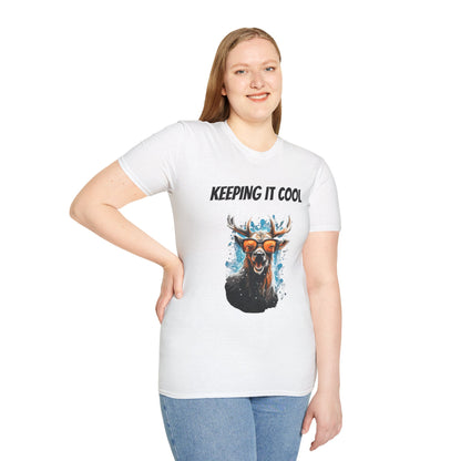 Keeping It Cool Moose T-Shirt — Funny Sunglasses Moose Graphic Tee