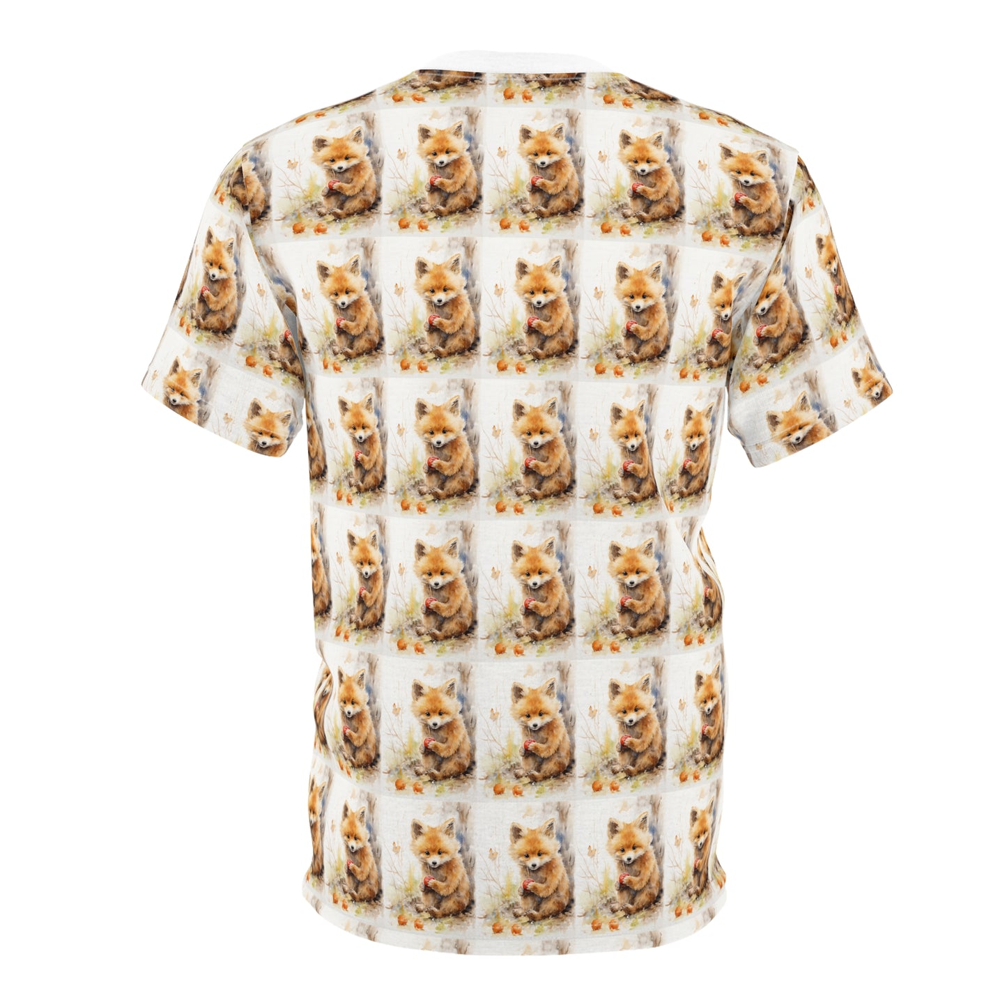 All-Over Print Ginger Cat Pattern Tee — Cute Kitty Repeat Design