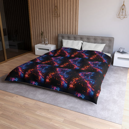 Vibrant Samurai Microfiber Duvet Cover | Futuristic Bedspread, Ninja Bedding, Anime Decor, Bedroom Makeover, Cozy Sleep