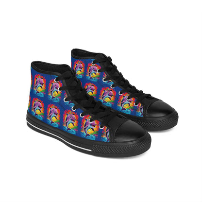 Vibrant High-Top Sneakers, Colorful Casual Shoes for Women, Trendy Footwear, Unique Gift for Her, Festival Ready