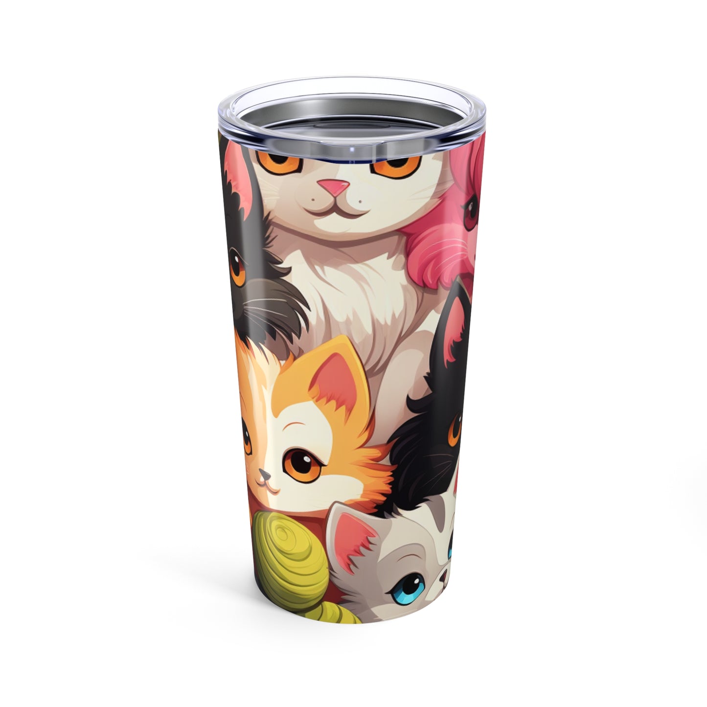 Cute Cat Tumbler, Cat Lover Gift, 20oz Travel Mug, Pet Owner Accessory, Personalized Drinkware, Feline Enthusiast Cup