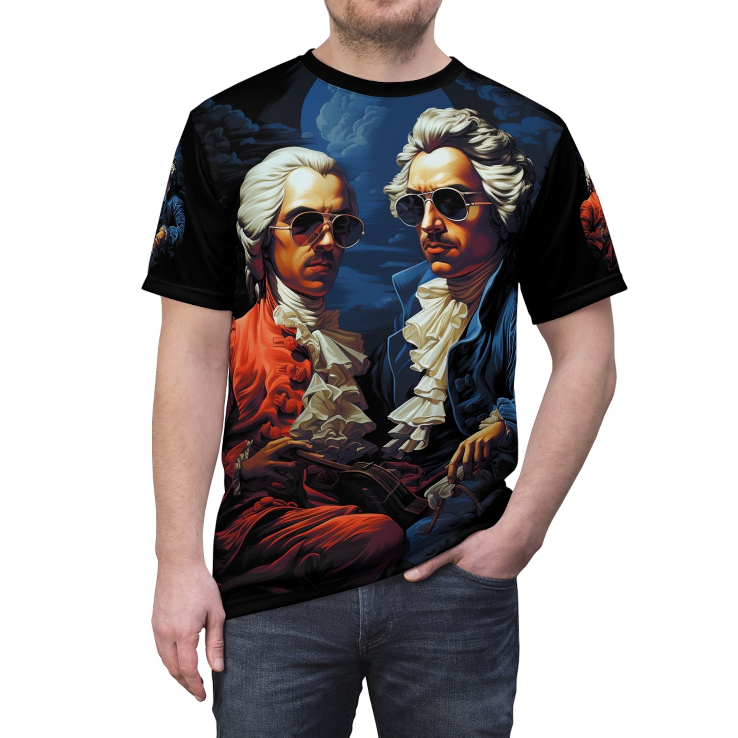 Vintage Baroque Portrait Tee — Dual Gentlemen Design