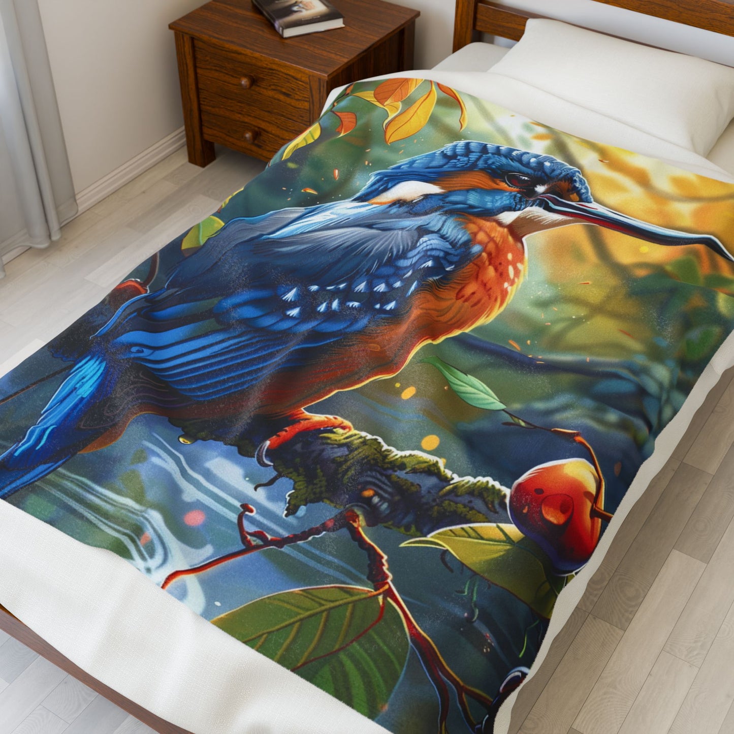 Nature-Inspired Velveteen Plush Blanket for Cozy Comfort, Bird-Themed Decor, Soft Home Gift, Snuggle Blanket, Outdoor Vibe