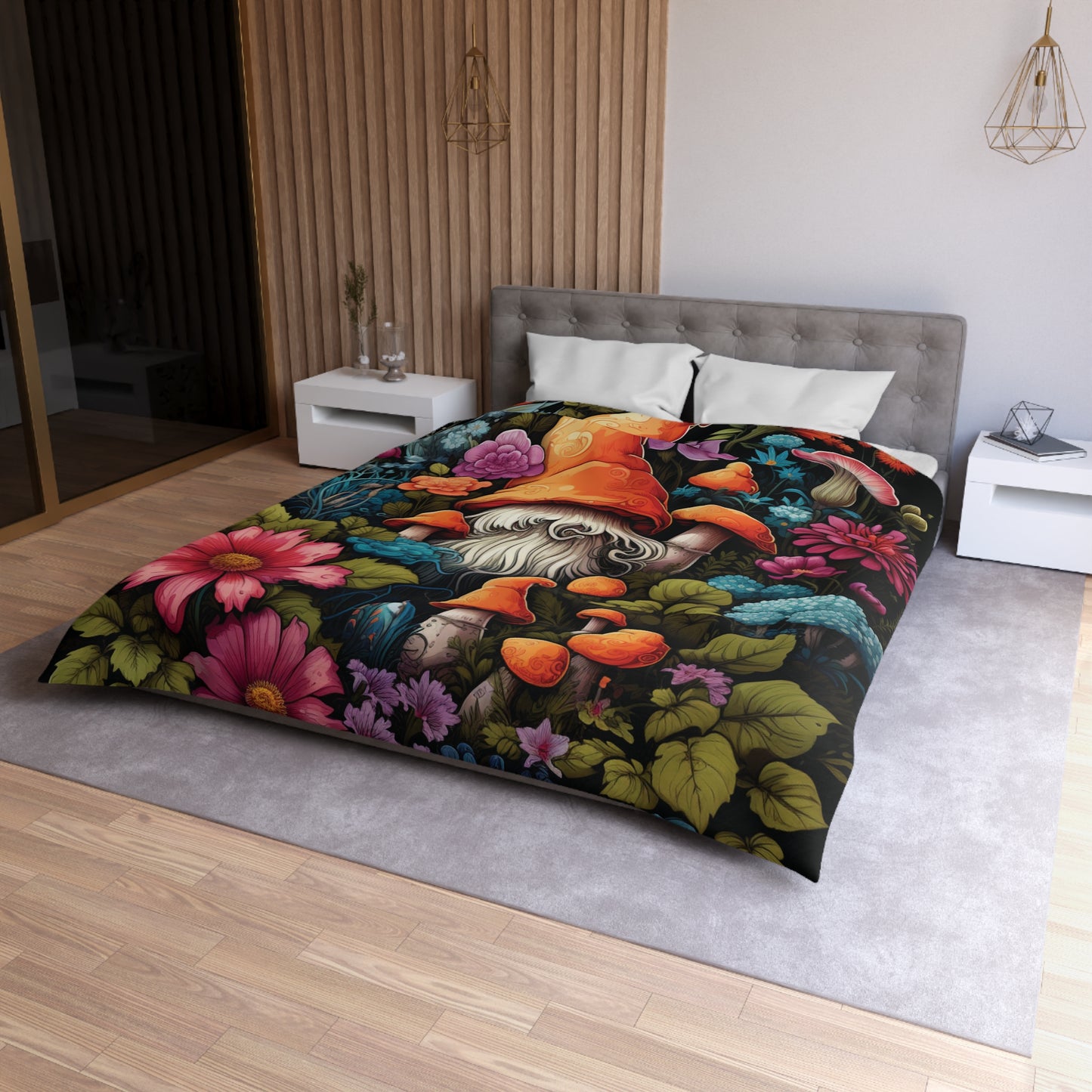 Whimsical Gnome Microfiber Duvet Cover | Cozy Bedding for Nature Lovers | Vibrant Floral Design | Home Decor Gift for Gardeners, [...]