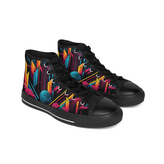 Vibrant High-Top Sneakers for Creative Souls, Unique Footwear, Stylish Art Sneakers, Trendy Men Shoes, Colorful Casual Kicks