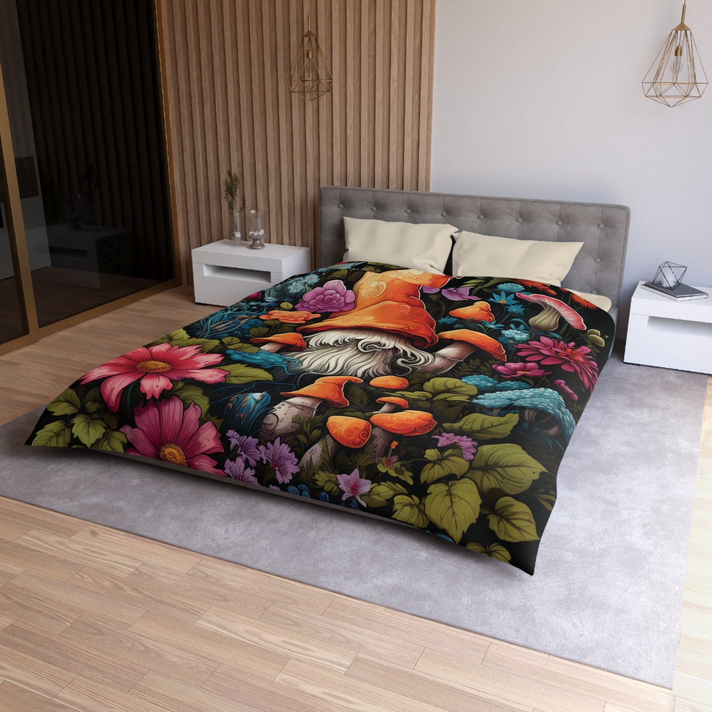 Whimsical Gnome Microfiber Duvet Cover | Cozy Bedding for Nature Lovers | Vibrant Floral Design | Home Decor Gift for Gardeners, [...]