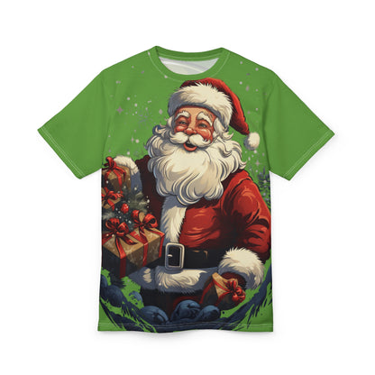 Santa Claus All-Over Print Tee — Vintage Cheer Christmas T-Shirt