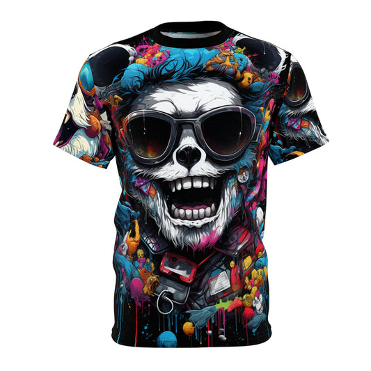 Skull Sunglasses Graphic Tee — Colorful Streetwear All-Over Print