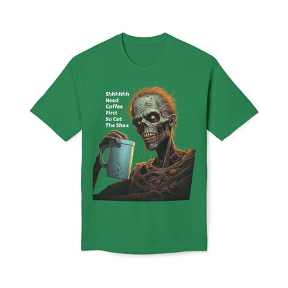 Zombie Skeleton Coffee T-Shirt — Creepy Morning Brew Graphic Tee