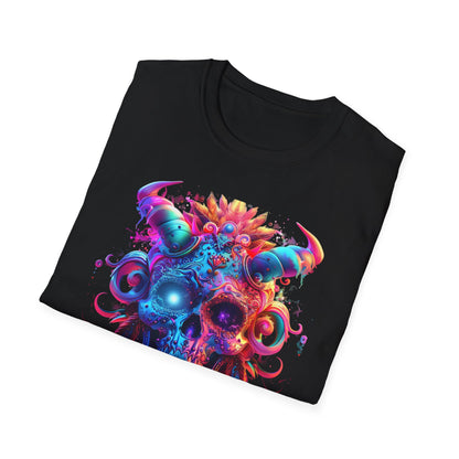 Neon Skull T-Shirt — Vibrant Skull Graphic Tee