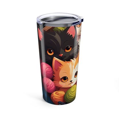 Cute Cat Tumbler, Cat Lover Gift, 20oz Travel Mug, Pet Owner Accessory, Personalized Drinkware, Feline Enthusiast Cup