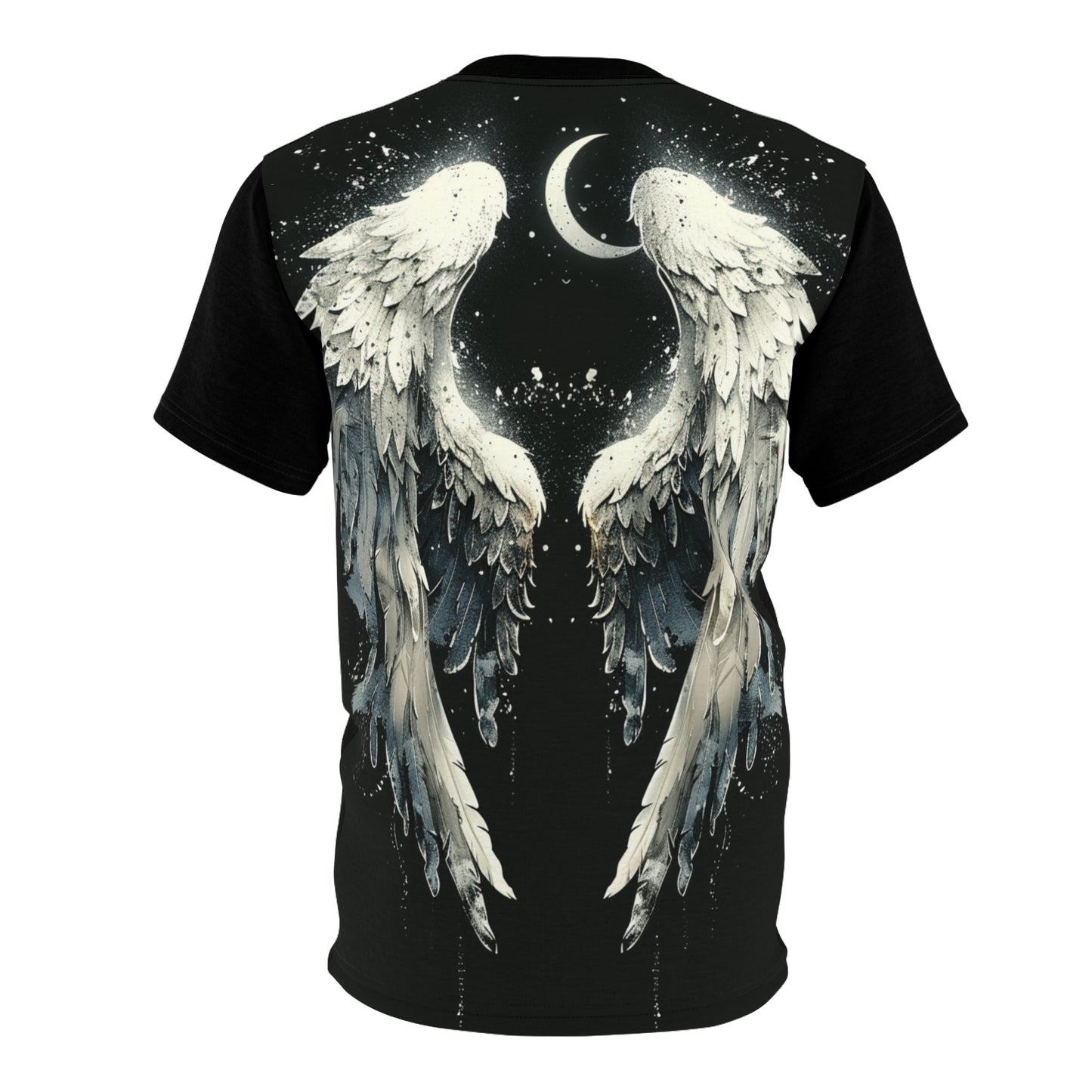 Eye of the Storm Graphic Tee — Blue Abstract Portrait All-Over Print