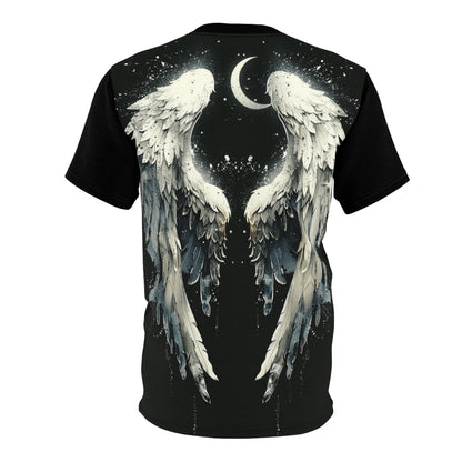 Eye of the Storm Graphic Tee — Blue Abstract Portrait All-Over Print