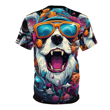 Skull Sunglasses Graphic Tee — Colorful Streetwear All-Over Print