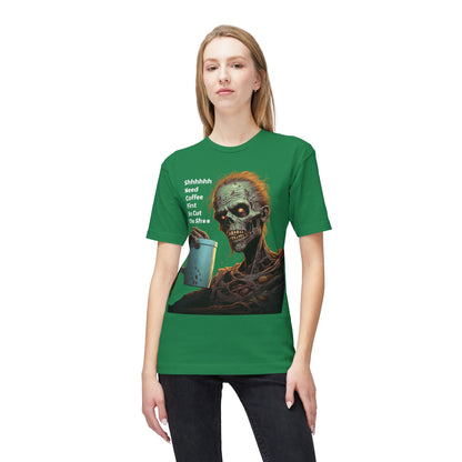 Zombie Skeleton Coffee T-Shirt — Creepy Morning Brew Graphic Tee