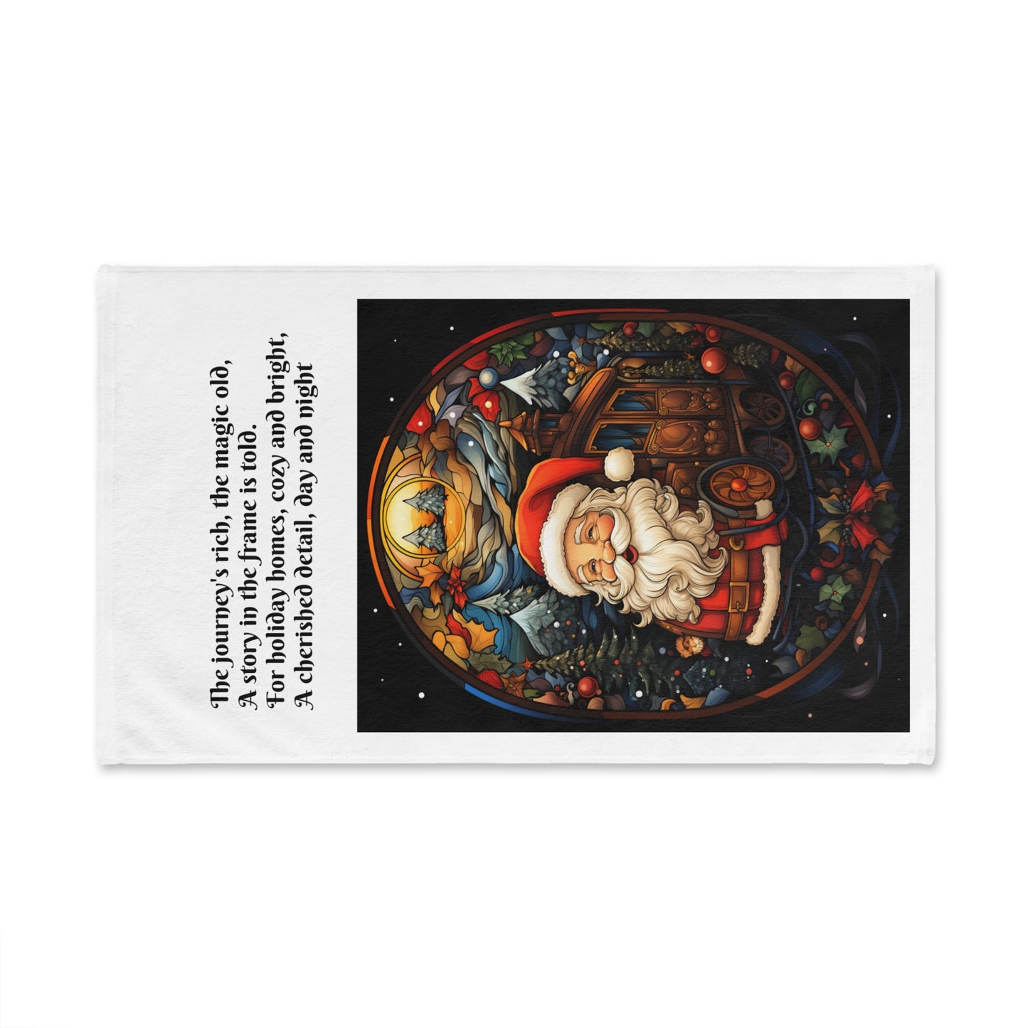 Festive Santa Hand Towel, Christmas Decor, Holiday Gift, Kitchen Towel, Seasonal Decoration, Santa Claus Themed