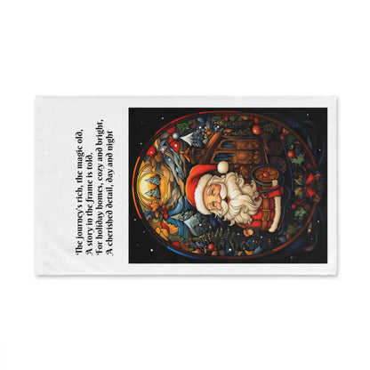 Festive Santa Hand Towel, Christmas Decor, Holiday Gift, Kitchen Towel, Seasonal Decoration, Santa Claus Themed