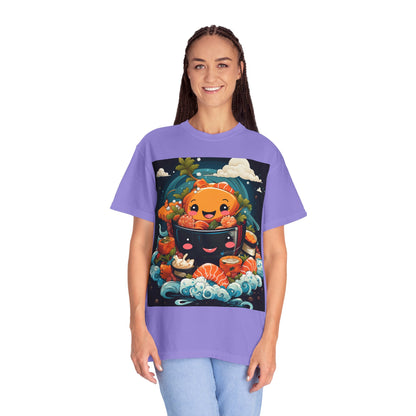 Cute Sushi Unisex T-Shirt, Fun Foodie Tee, Anime Sushi Art Shirt, Gift for Sushi Lovers, Casual Wear, Unique Graphic Tee