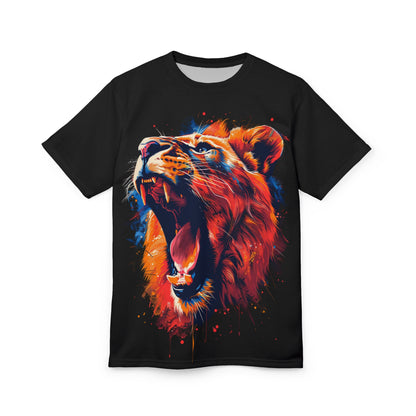 Roaring Neon Lion T-Shirt – Vibrant Wildlife Graphic Tee