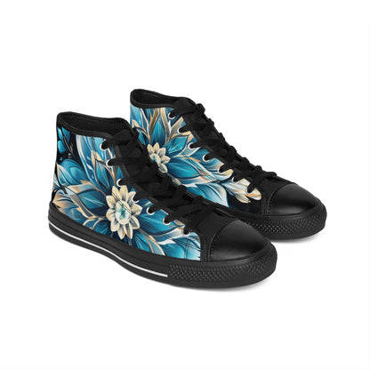Floral Women's Sneakers - Stylish High-Top Shoes for Casual Outings, Gifts for Her, Unique Fashion Statement, Spring/Summer Footwear