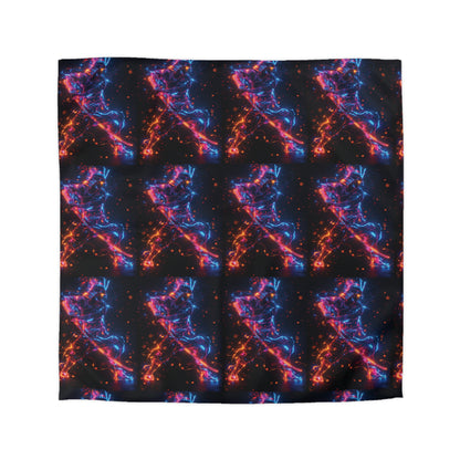 Vibrant Samurai Microfiber Duvet Cover | Futuristic Bedspread, Ninja Bedding, Anime Decor, Bedroom Makeover, Cozy Sleep