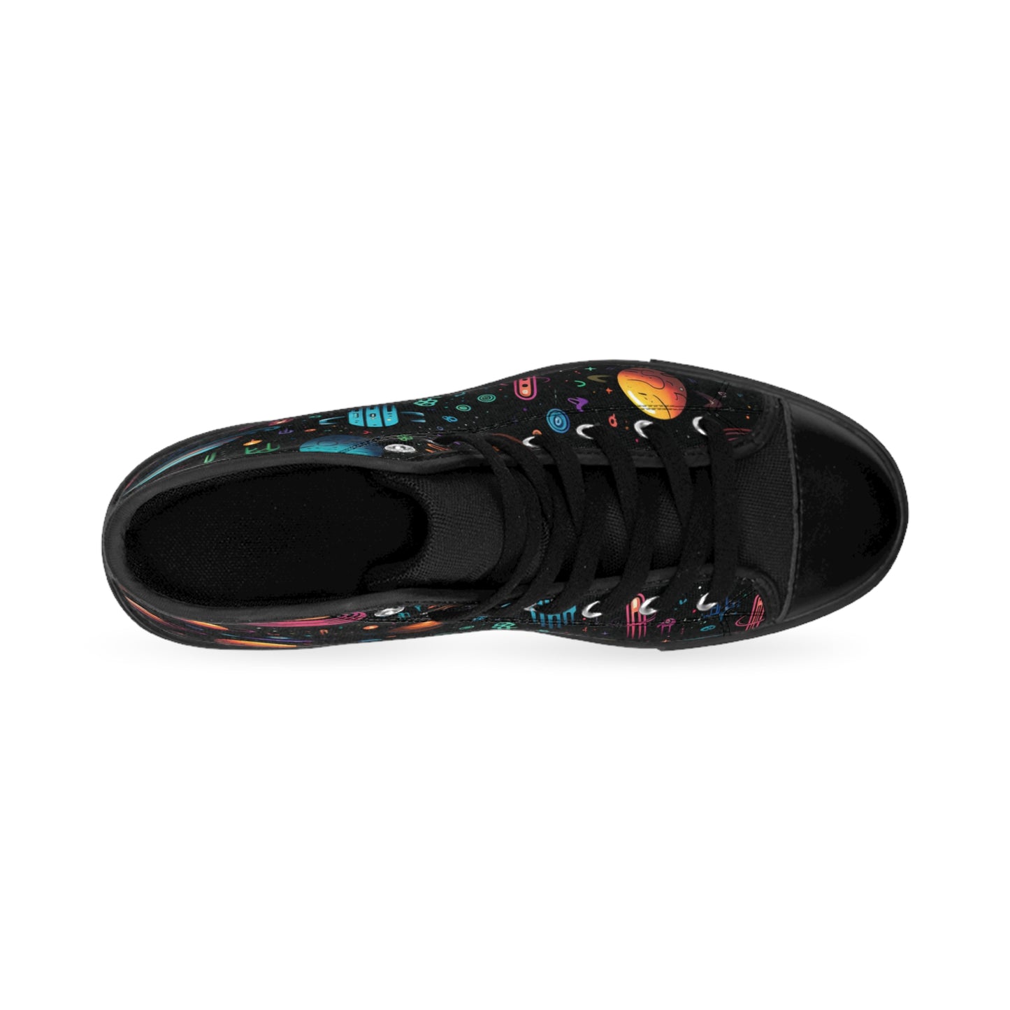 Galactic Men's Classic Sneakers, Cosmic High-Top Shoes, Space-Themed Footwear, Trendy Sneakers for Men, Unique Gift for Space Lovers