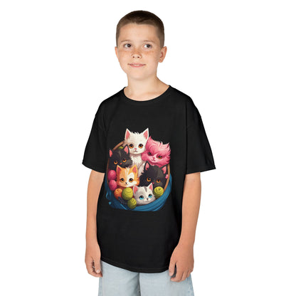 Adorable Cat-Themed Kids Heavy Cotton Tee - Perfect for Animal Lovers, Birthday Gifts, Everyday Wear, Celebration Attire, Cat Enthusiasts