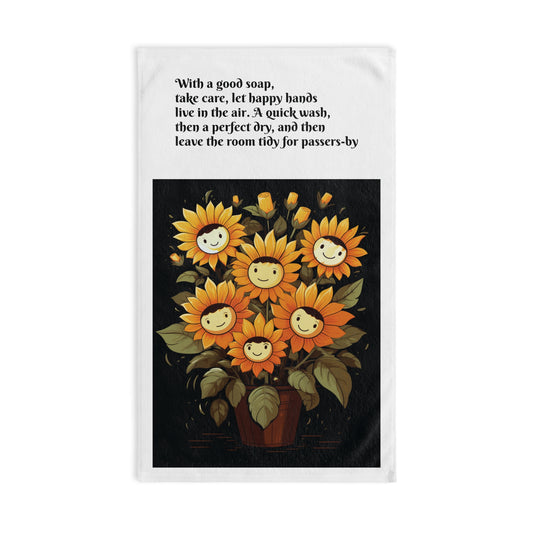 Cheerful Sunflower Hand Towel, Floral Kitchen Decor, Summer Gift, Home Accessories, Bright and Fun Towel for All Occasions
